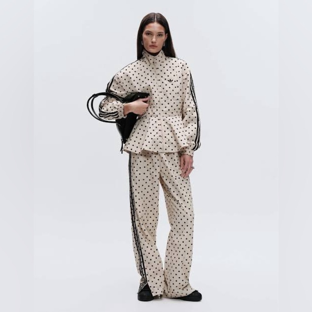 ADIDAS X ASOS COLLAB Polka Dot Track Pants Stone Small NWT